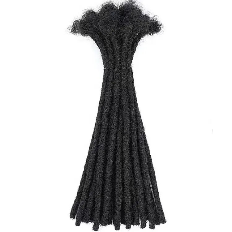 Wholesale Dread locks Handmade Afro Kinky 100% Soft Indian Human Hair Crochet 8inch Dreadlocks Braids Extension For Black Women