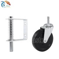 Roue pivotante robuste en fer et caoutchouc de 100 mm (4 pouces) avec ressort pour mobilier industriel et portails