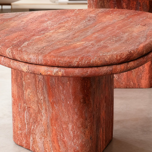 Bắc Âu không thường xuyên Màu Đỏ travertien Bàn cà phê nhỏ thiết lập cho phòng khách trang trí nội thất - Product Image 5