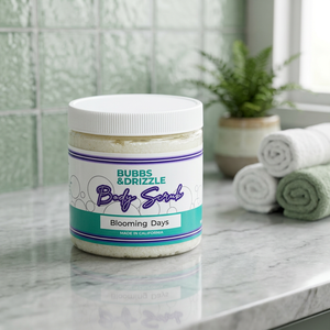 BLOOMING DAYS Gommage Visage et Corps Végétalien au Sucre, Huile d'Argan, Vitamine C, Aloe Vera, Beurre de Karité, Rose, Perle, Herbes, Melon d'eau, Boue Sèche 9 Fl oz - Product Image 3