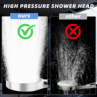 Douche à main en chrome à 4 modes écologique pour salle de bain d'hôtel, ensemble de douche design moderne pour appartement