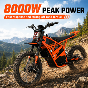 Moto tout-terrain électrique sans balais haute puissance 8000W 2026 SLMD-2X 72V 40Ah >80km/h pour adulte avec frein à disque hydraulique à entraînement central - Product Image 2