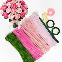 Romantische Rozenboeket Creatieve Set 436 Stuks Buigbare Chenille Stengels Pijpenragers voor Valentijnscadeau Huis Bruiloft Feestdecoratie