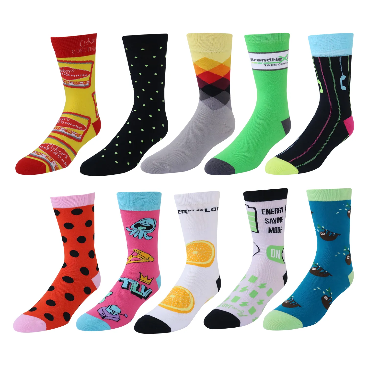 wholesale custom funny crazied colorful funkied cool mens fashion dress cotton socks crew happiness socks for men