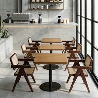 Mobilier pour pâtisserie et café, vente en gros directe d'usine, tables et chaises en bois massif personnalisables
