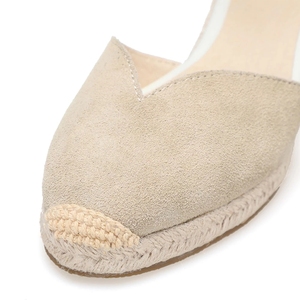 Sandales à <span class=keywords><strong>espadrilles</strong></span> à talons hauts pour femmes avec boucle en <span class=keywords><strong>cuir</strong></span> talon épais daim supérieur été sandales <span class=keywords><strong>compensées</strong></span> en plein air - Product Image 6