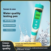 Qualité de l'eau multi-paramètres 7-en-1 pour stylo de test Conductivité EC ORP pH Salinité TDS Testeur