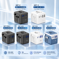 Adaptor Charger Cepat USB PD 20W Ukuran Ringkas Grosir Pabrik Kantravel, Adaptor Steker Perjalanan Universal Internasional