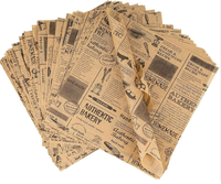 Sacs en papier sulfurisé personnalisés en gros, motif gaufre, double poche ouverte, forme triangulaire en L, pour burgers, donuts, aliments, résistants à l'huile