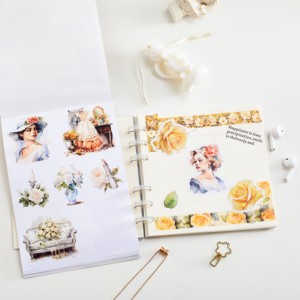 Libro de Pegatinas Reutilizables de la Serie Came From Flowers, Material para Manualidades de <span class=keywords><strong>Niñas</strong></span> Floristas, Diario con Anillas - Product Image 4