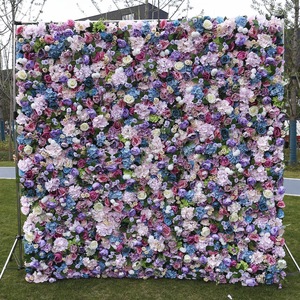 High-Quality <b>Artificial</b> Silk Rose <b>Flower</b> Wall Panel, 1x1m, Ideal for Wedding Background Decoration - Product Image 6