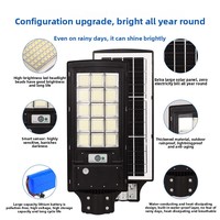 Projet d'éclairage solaire intégré pour rues, lampadaire solaire LED à trois faces lumineuses avec détection de mouvement et télécommande, indice de protection IP pour