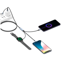 Nuevo Cable 3 en 1 para Teléfono Móvil, Cable de Datos Flexible Tipo-C de Carga Rápida con Cargador Magnético Inalámbrico para Reloj