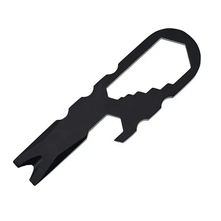 EDC Portable Multi Tool Stainless Steel Black Mini Pocket Tool With Pry Bar Screwdriver Bottle Opener
