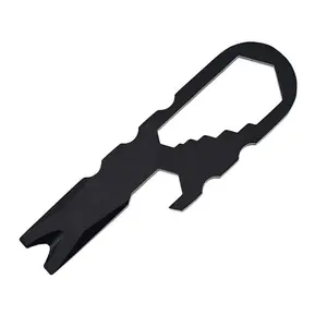 EDC便携式多工具不锈钢黑色迷你口袋工具带撬杆螺丝刀开瓶器