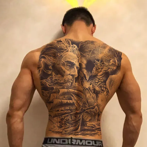 Autocollant de <span class=keywords><strong>tatouage</strong></span> corporel réaliste, couvre les cicatrices, pour femmes et hommes, impression par transfert d'eau, tenue 2 semaines, <span class=keywords><strong>tatouage</strong></span> semi-permanent pour le <span class=keywords><strong>dos</strong></span> - Product Image 1