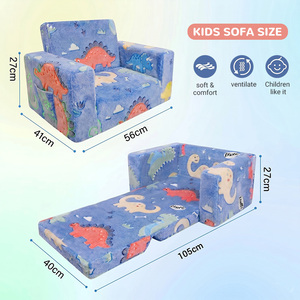 Canapé-lit pour enfants OEKO-TEX, mousse haute densité, écologique, fermeture éclair amovible, canapé pliable pour enfants pour la maternelle - Product Image 2