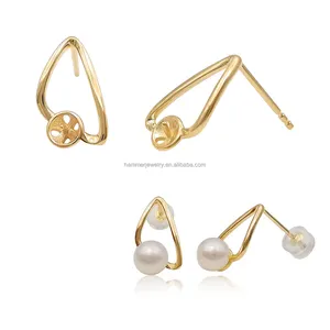 Bijoux en or massif 14k 18k, accessoires de montage de boucles d'oreilles, perles, résultats de bijoux pour la fabrication de bijoux DIY