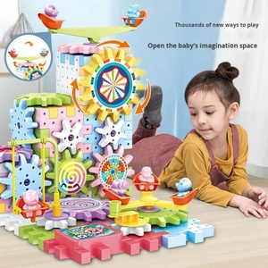 Blocs de construction 3D en plastique, moules de blocs emboîtables, jouets de puzzle rotatifs à engrenages, ensemble pour enfants, grandes pièces à engrenages rotatifs - Product Image 6