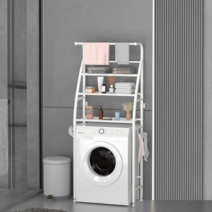 Vente en gros de support pour lave-linge de salle de bain support de <span class=keywords><strong>rangement</strong></span> en métal à trois niveaux peu encombrant support de <span class=keywords><strong>rangement</strong></span> pour lave-linge - Product Image 2