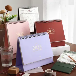 Jaarlijks Wire Binding Promotionele Tafel Dagelijks Gepersonaliseerde Desktop Custom Bureau Kalender 2022 2023