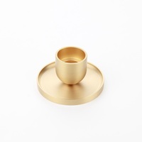 Bougeoir en forme de verre à liqueur créatif Simple bougeoir en laiton doré Double face Boîte à pot pour bougie