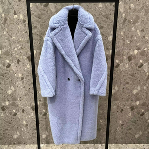 Пальто с плюшевым мишкой 2025 плюс размер настоящая шерстяная зимняя куртка ветровка длинное женское пальто - Product Image 1