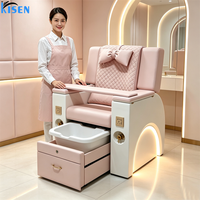 Fauteuil de massage KISEN Spa, manucure, pédicure, bain à remous réglable, machine de pédicure, salon de manucure, angle réglable, 7 lumières LED