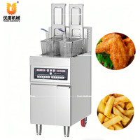 Machine de transformation alimentaire électrique en acier inoxydable, friteuse à poulet à gaz à réservoir simple ou double, usage commercial