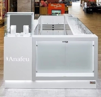Vitrine de bijouterie en verre personnalisée en usine avec éclairage LED pour kiosque de centre commercial, comptoir de présentation de bijoux à vendre