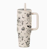 Gobelet isotherme à double paroi en acier inoxydable de 40 oz (1200 ml) pour Halloween, anti-fuite, avec paille, couleurs personnalisables, cadeau de vacances pour