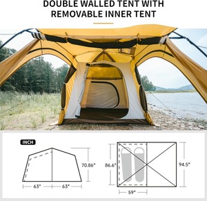 Tente de camping 4 saisons OEM avec cheminée, imperméable et coupe-vent, pour 2-3 personnes - Product Image 2