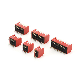 מתג DP-01 אדום קצר, סוג SPST סטנדרטי, פסנתר, מצב אחד, חיבור דרך חור, 50VDC 100mA, מצופה זהב, זרחן - Product Image 3