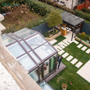 Cubiertas de <span class=keywords><strong>terraza</strong></span> de PVC de aluminio para patio de policarbonato de Diseño Popular personalizado <span class=keywords><strong>precio</strong></span> de fábrica casas de <span class=keywords><strong>cristal</strong></span> para exterior - Product Image 3