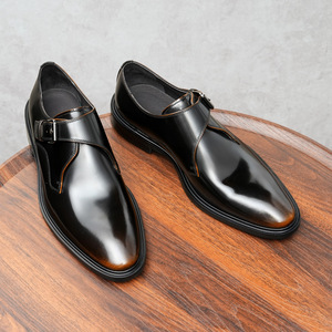 Chaussures habillées italiennes pour hommes à bout carré, de marque de luxe, fabriquées à la main, de haute qualité, à lacets, pour affaires, fêtes et occasions sociales - Product Image 1