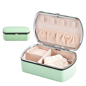 Wholesale New Jewelry Case Creative Portable Pu Leather Crocodile Pattern Travel Jewelry Box with Velvet Pouch