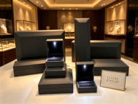 Boîte à bijoux LED, vente en gros en petites quantités, étui cadeau lumineux, logo personnalisé