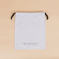 Sac de rangement pour vêtements en coton mousseline blanc respirant, imprimé sur mesure, avec cordon de serrage, pour abaya, hijab, emballage textile de luxe