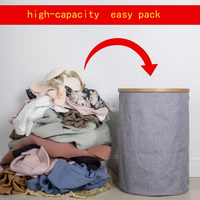 CHARISMA Grand panier à linge pliable Panier à linge sale avec poignées en bambou Organisation de rangement du linge