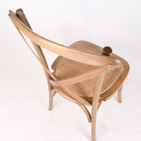 Chaise de salle à manger empilable en bois massif naturel à dossier croisé pour événements, fêtes, mariages, hôtels, extérieur