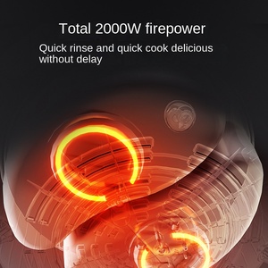 Marmite électrique multifonctionnelle, cuisinière électrique 3L avec double pot antiadhésif en céramique, pour soupe, steak, pâtes, nouilles, shabu - Product Image 4