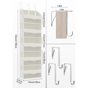 Over The Door Storage Organizer 15 Pockets <b>Hook</b> Type Portable For Nursery Bathroom Bedroom - Product Image 6