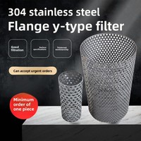 Silinder Jaring Saringan Kustom Baja Tahan Karat 304, Barel Jaring Berlubang, Flensa, Elemen Saringan Tipe Y, Katup, Saringan Pipa