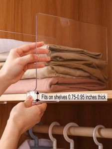 10 Uds. Por paquete, divisores de estante de acrílico transparente, armarios, separador de armario para madera - Product Image 5