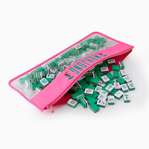 Tuiles de jeu de Mahjong en acrylique de luxe HIMORE, populaires et très vendues, anti-décoloration, gravées au laser, couleur vert herbe - Product Image 1
