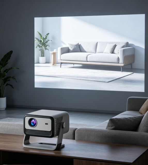 Full HD 1080P Smart Projector WiFi 6 Bluetooth Android 14 Portable Movie Projector with Auto Focus and Keystone Correction