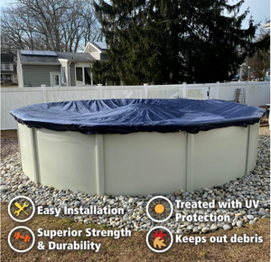 Cubierta Reforzada para Piscina de Invierno, Protección UV, Resistente a Desgarros y al Viento, Bloquea Hojas y Residuos, Compatible con Piscinas Enterradas/Superiores - Product Image 4
