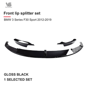 Juego de alerones delanteros para BMW Serie 3 F30 Sport 2012-2019, negro brillante, estilo exterior. - Product Image 1