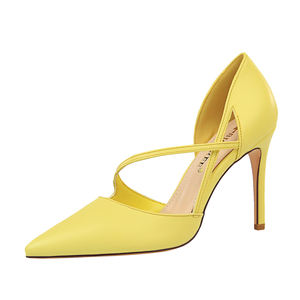 830-1 कोरियाई फैशन शो स्लिम पतली उच्च एड़ी के उथले मुंह बताया खोखले मीठा ऊँची एड़ी के जूते महिलाओं के जूते खोखले जूते - Product Image 5