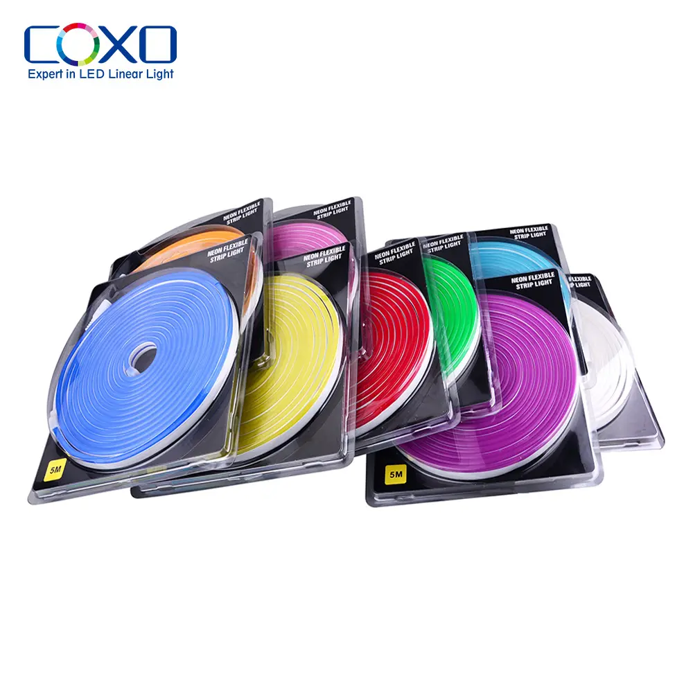COXO 6x12mm flex neon light strip CE ROHS UL IP65 12v silicone flex led strip neon lights